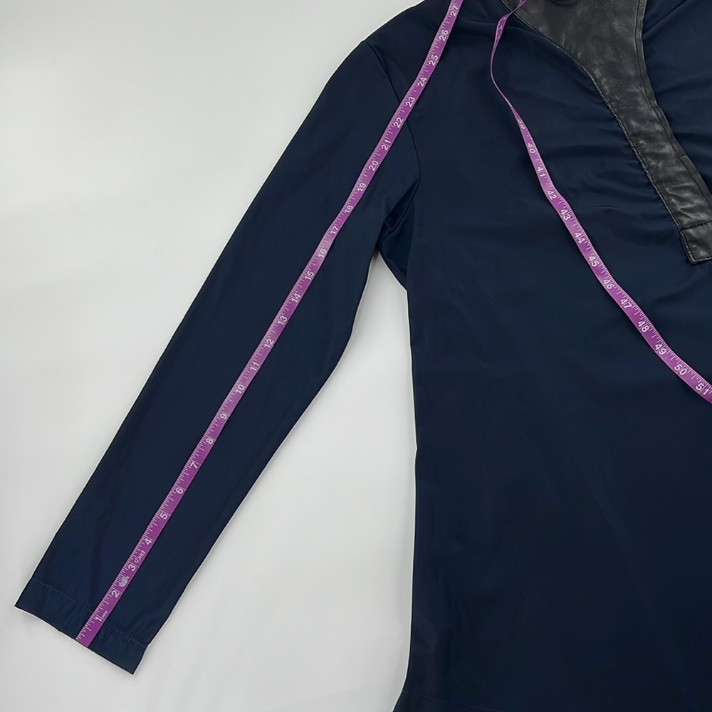 Planet‎ By Lauren G Navy blue Asymmetrical Tunic steampunk faux leather trim  2 - Picture 6 of 9